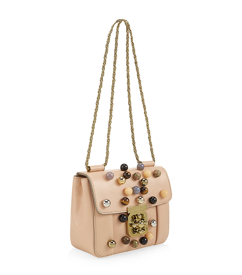 Chlo Small Elsie Embellished Shoulder Bag in Beige (blush) | Lyst