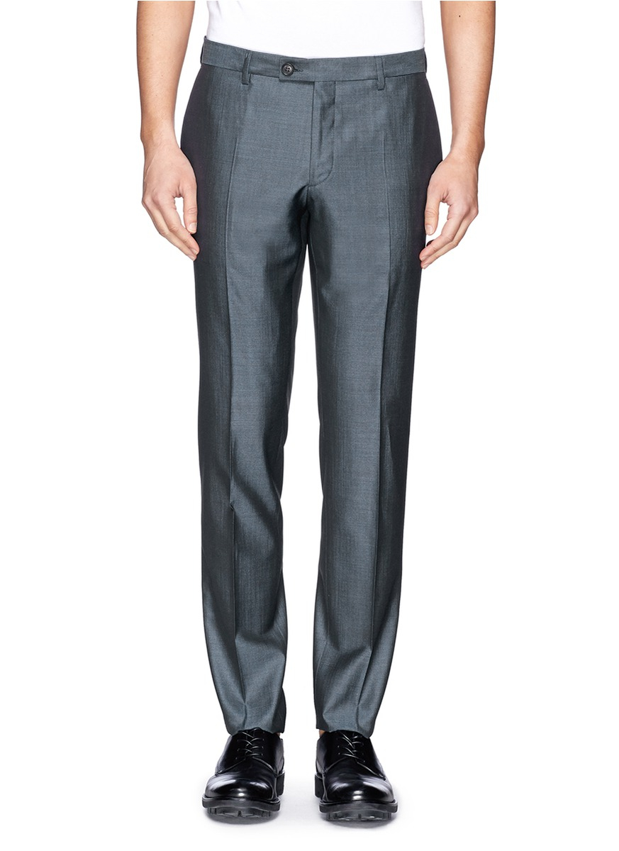 Lyst - Façonnable Darted Wool-Silk Pants in Blue for Men