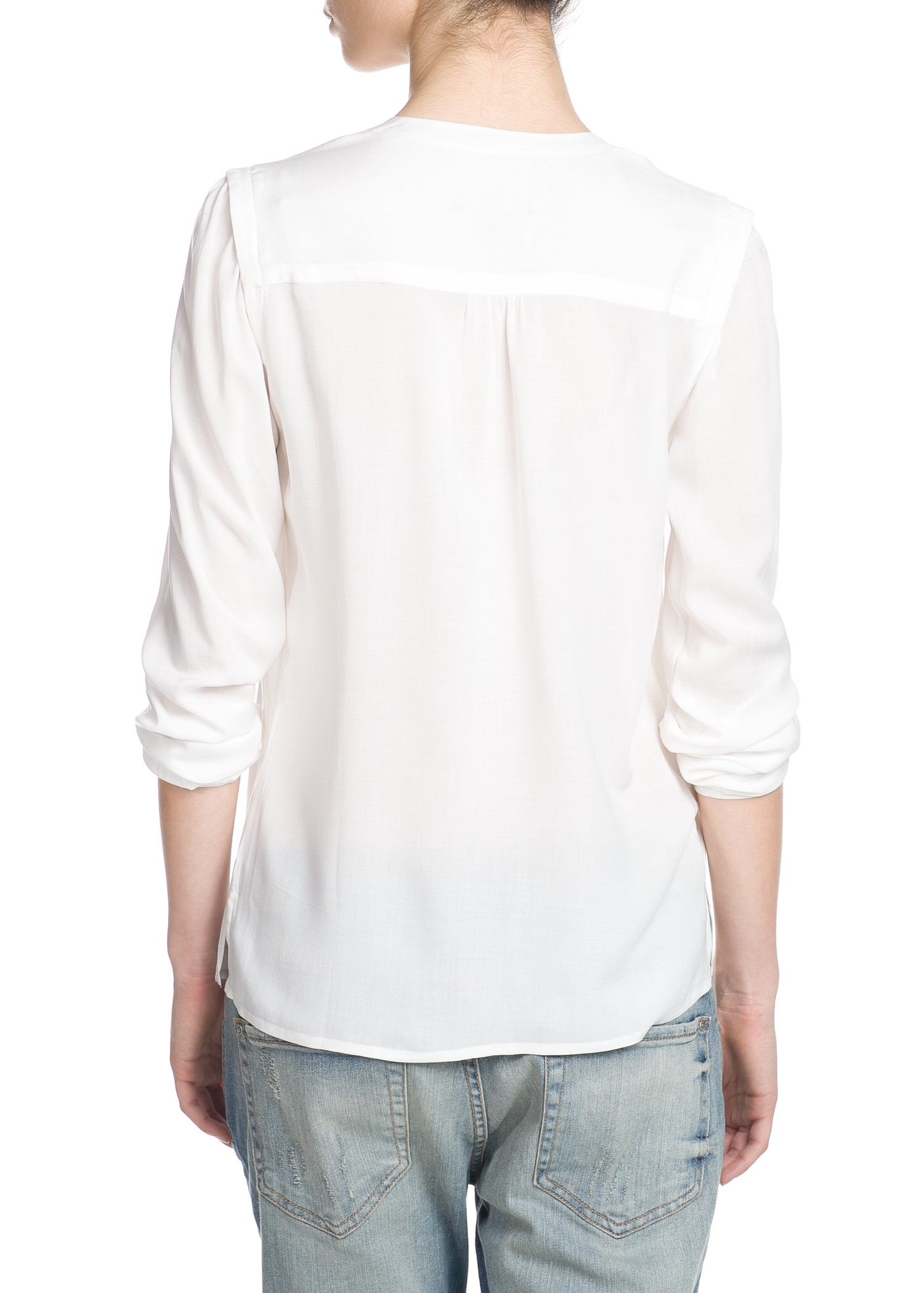 Lyst Mango  Flowy Shirt  in White 