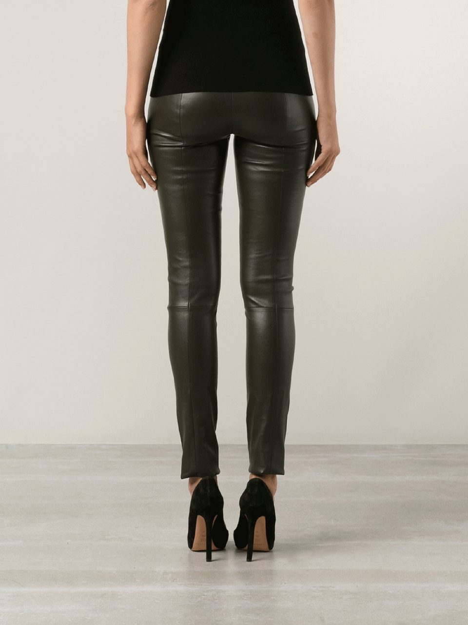 Lyst - The Row Pull On Moto Loden Leather Pants in Gray