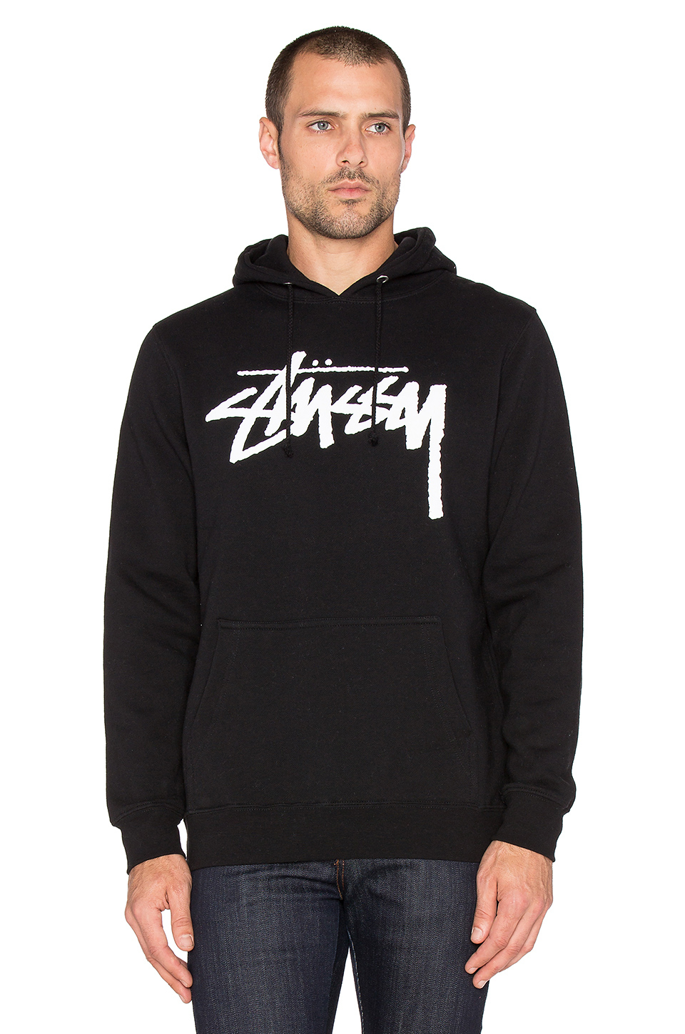 Stussy Stock Embroidered Hoodie in Black for Men | Lyst