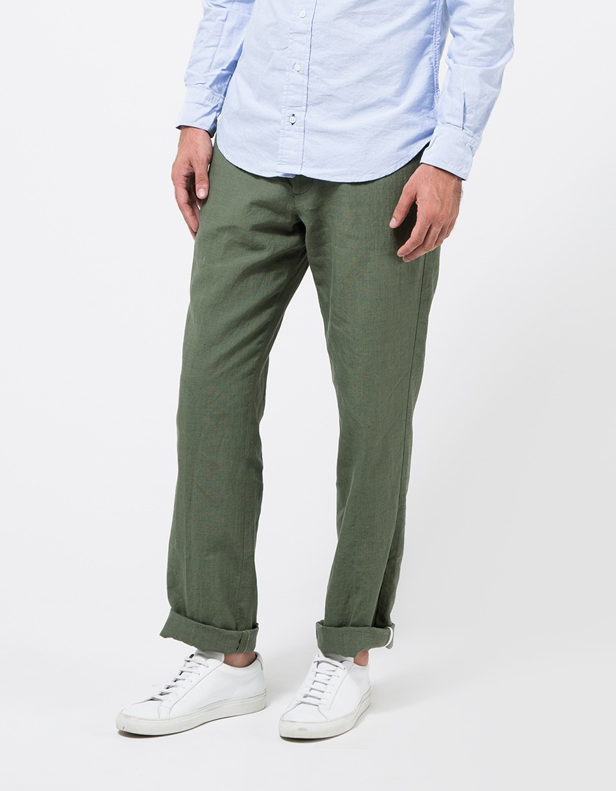 Lyst - Apolis Linen Civilian Chino Pant In Olive in Green for Men