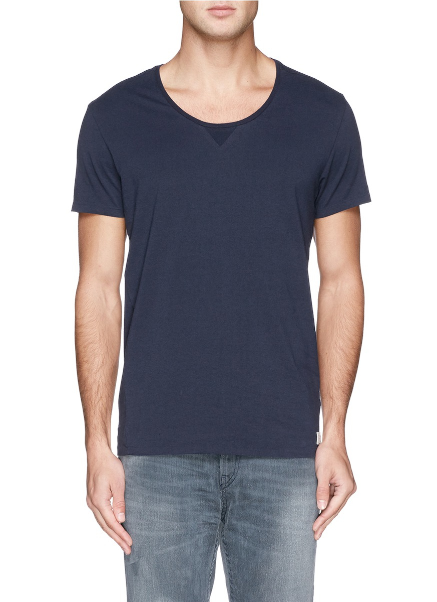 Lyst - Scotch & Soda 'home Alone' Twisted Side Seam T-shirt in Blue for Men