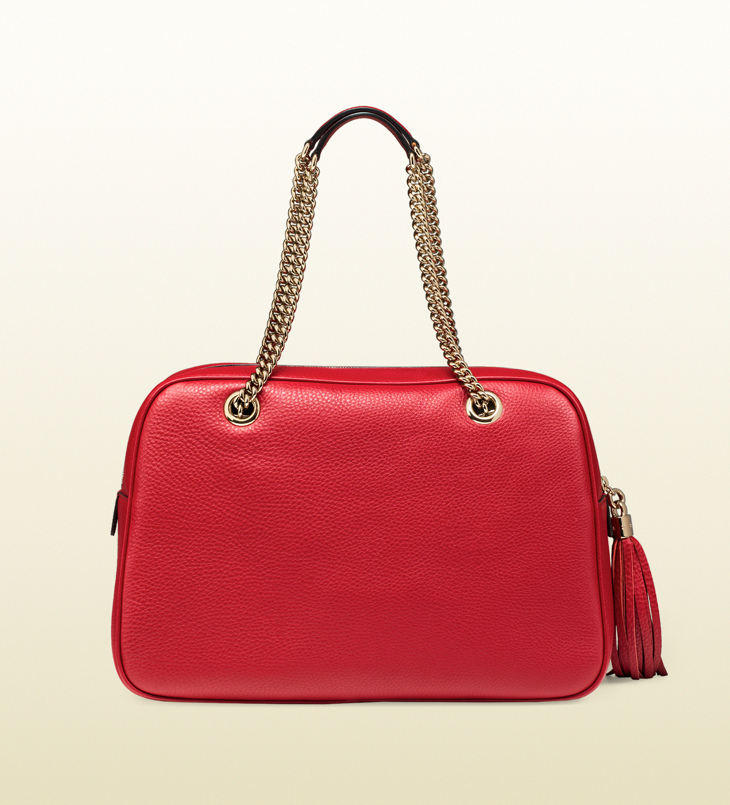 Lyst - Gucci Soho Leather Chain Shoulder Bag in Red