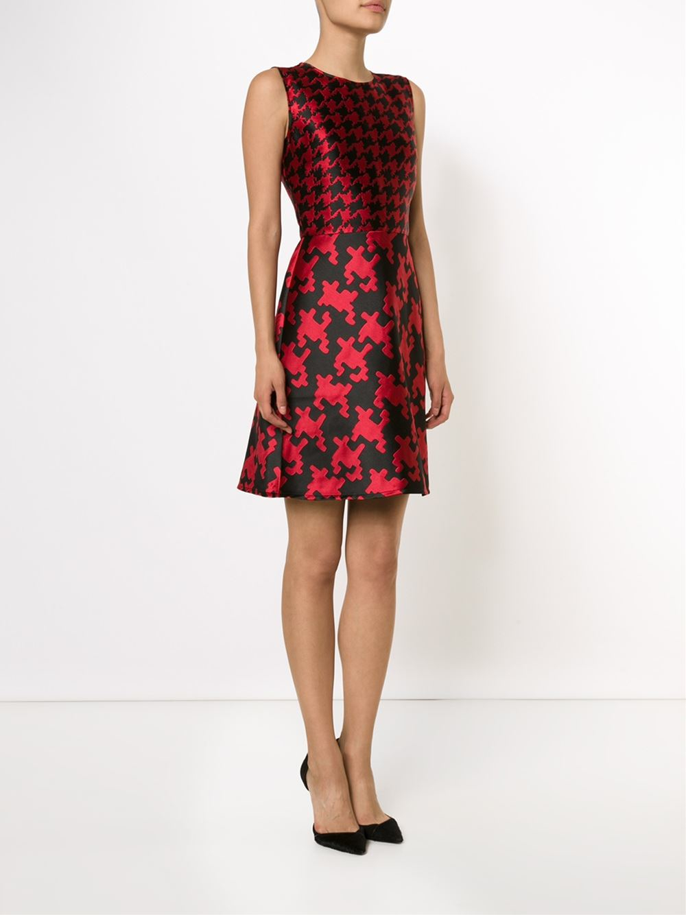 Boutique moschino Houndstooth Jacquard Dress in Beige (RED) - Save 30% ...