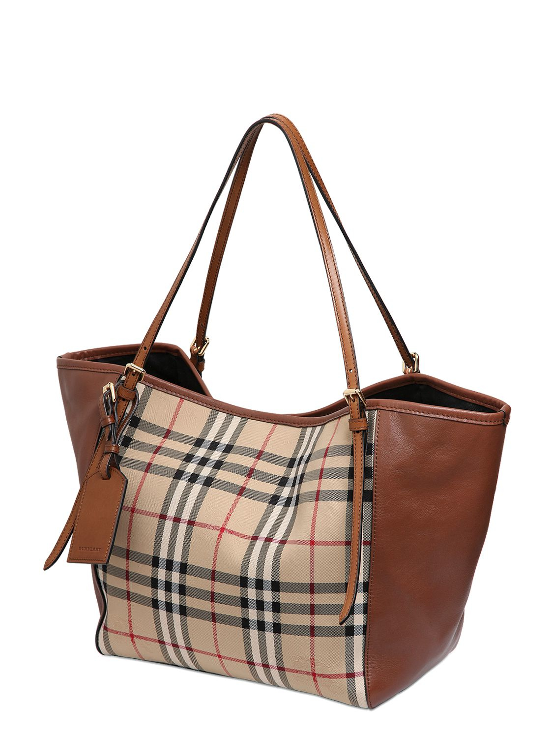 Burberry Purse Brown Leather With 