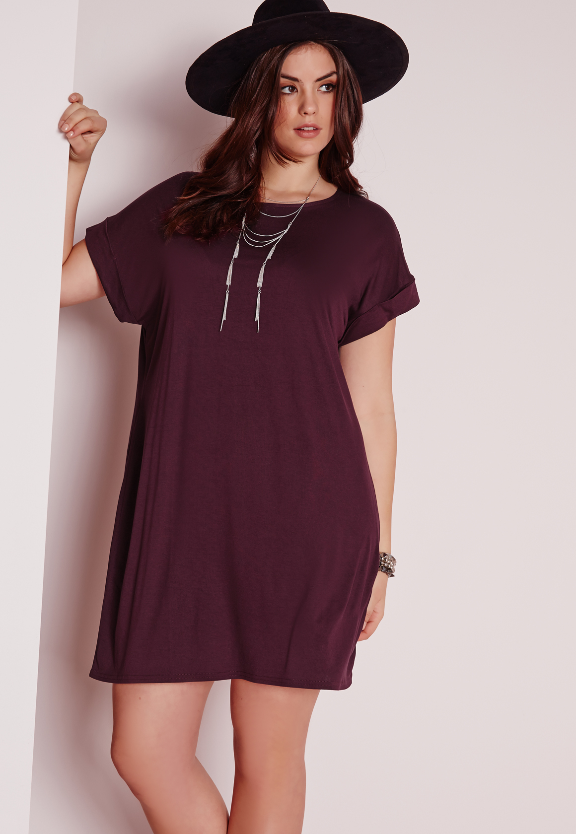 Lyst Missguided Plus  Size  T shirt  Dress  Purple  in Purple 