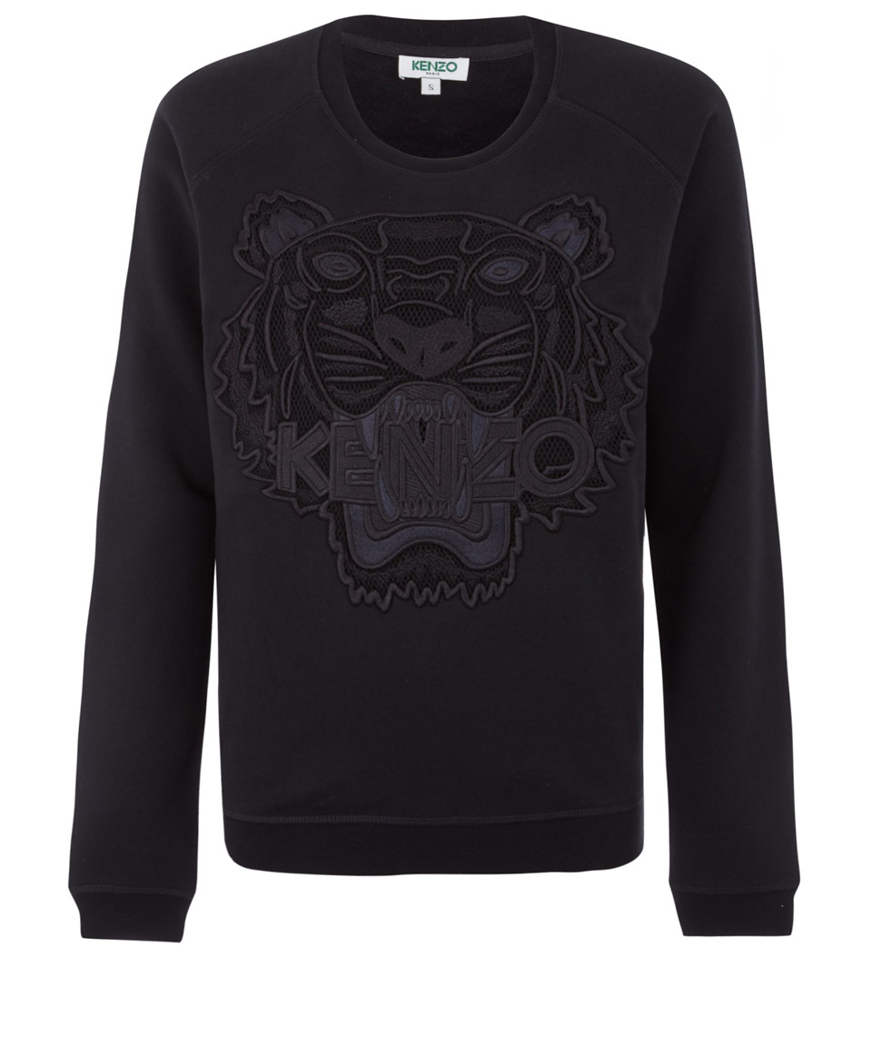 Kenzo Black Applique Tiger Sweatshirt in Black | Lyst