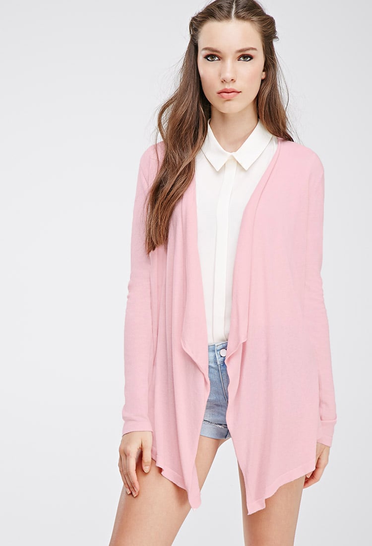 Lyst - Forever 21 Draped Open-front Cardigan in Pink