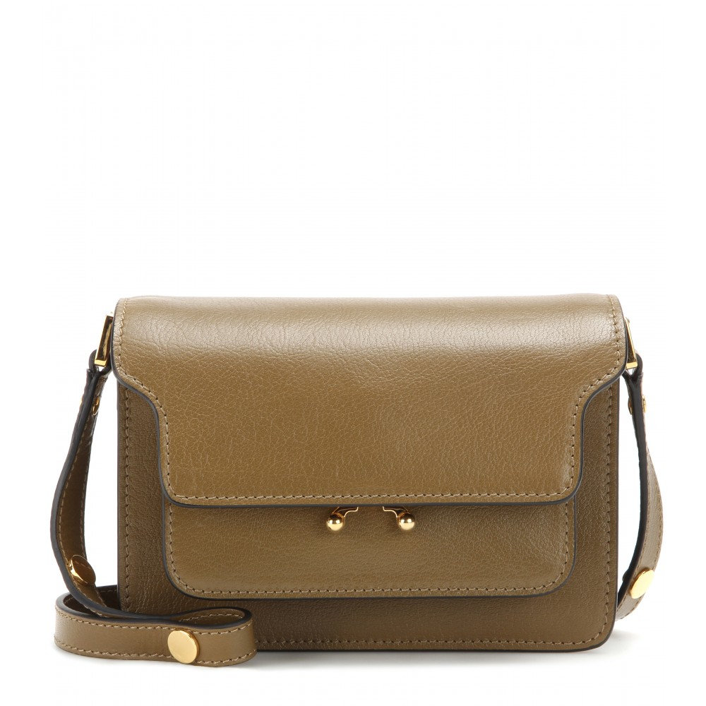 Marni Mini Trunk Leather Shoulder Bag in Green | Lyst
