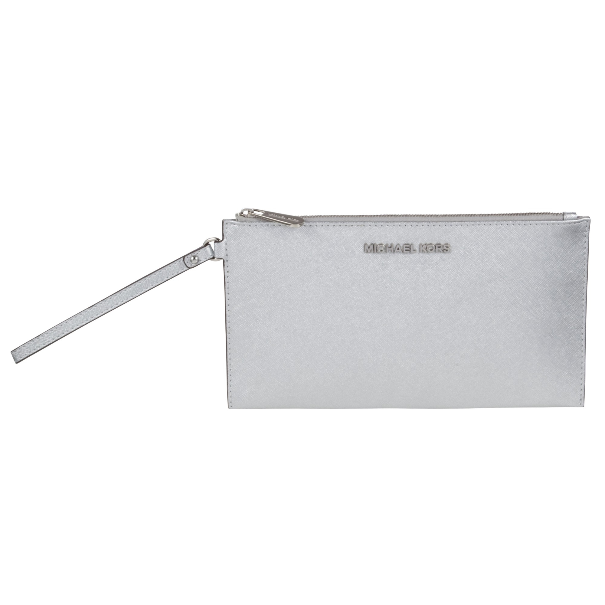 Michael Kors Jet Set Travel Zip Leather Clutch Bag In Gallery