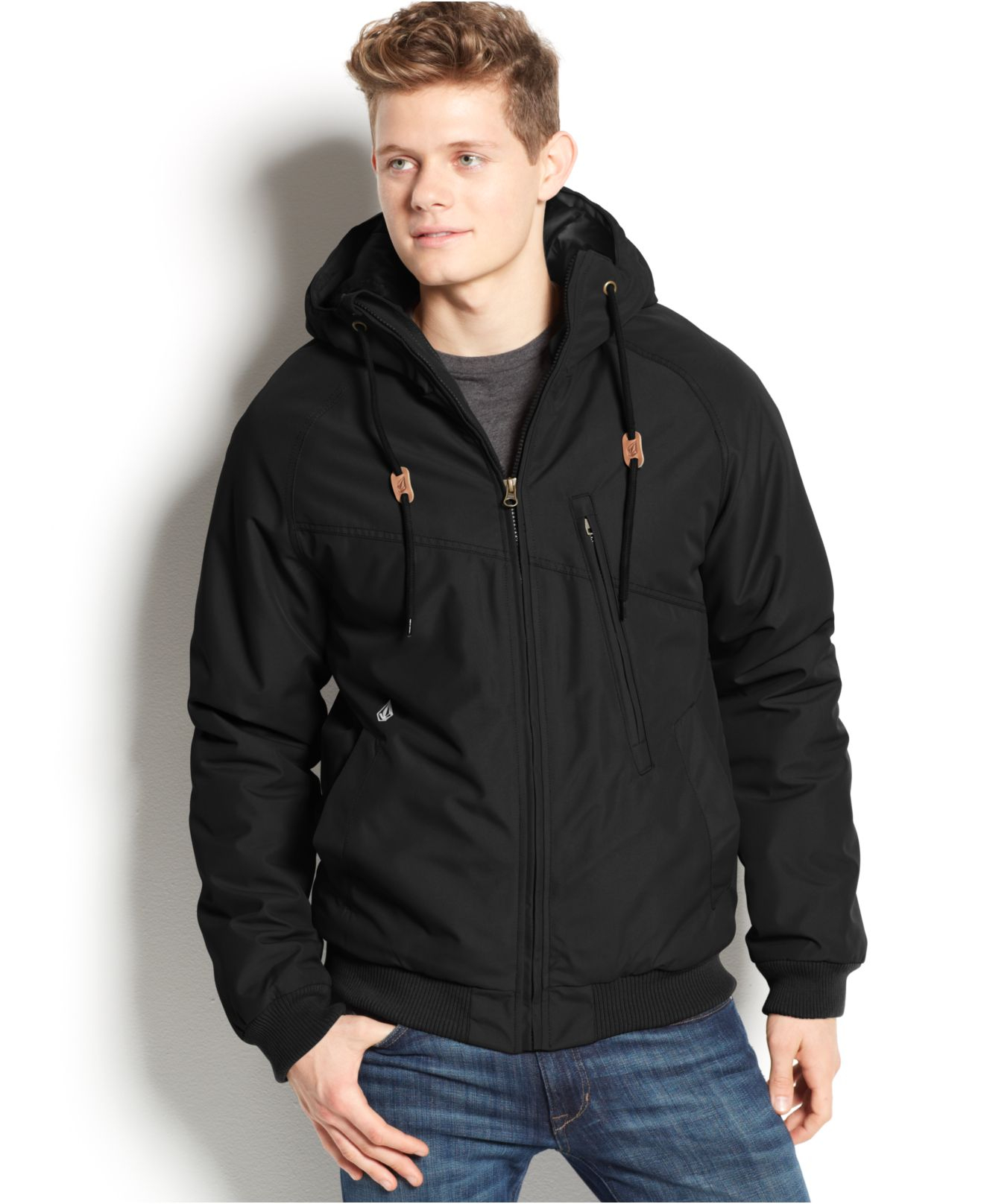 Lyst Volcom  Hernan Hooded Jacket  in Black for Men