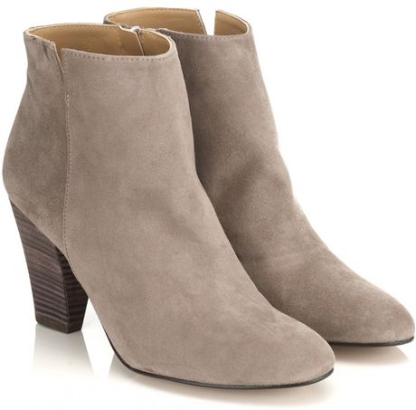 Whistles Kir Royal Suede Ankle Boot in Gray (cream) | Lyst