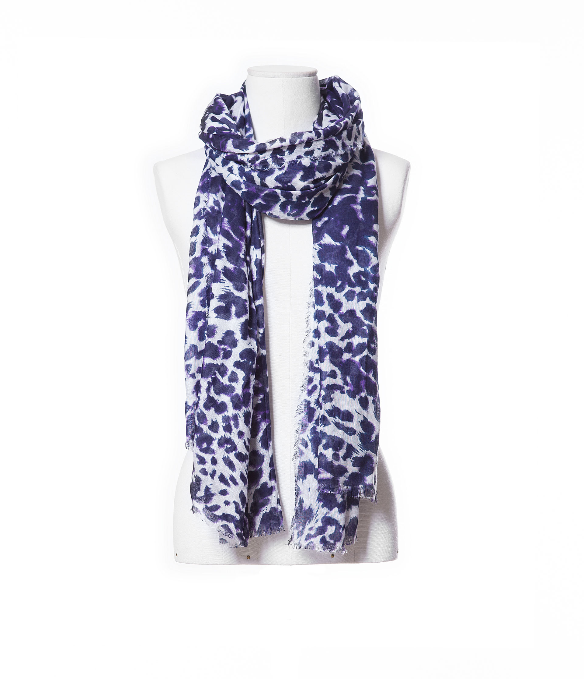 Zara Leopard Print Scarf in Blue (only one) Lyst