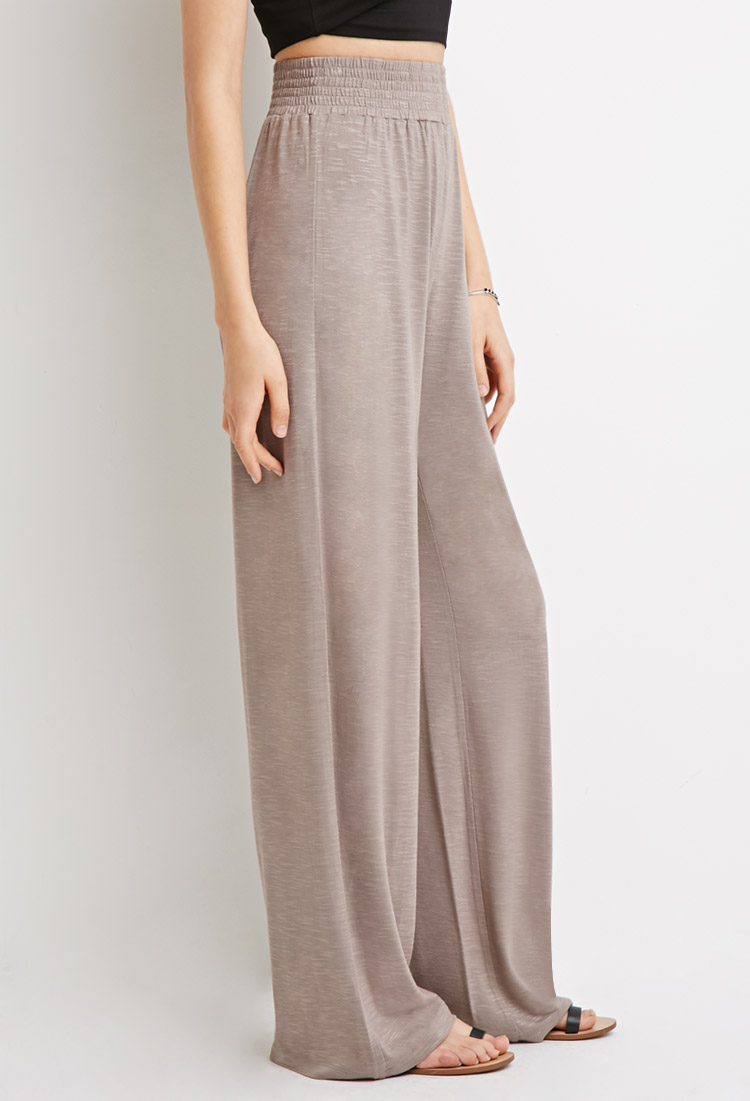Forever 21 | Brown Wide-leg Smocked Pants | Lyst