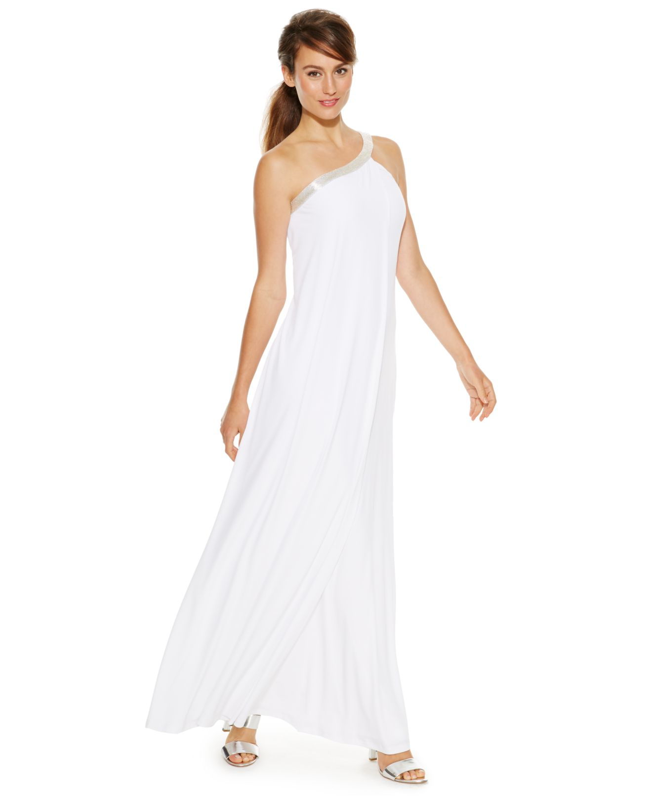 macys calvin klein white dress