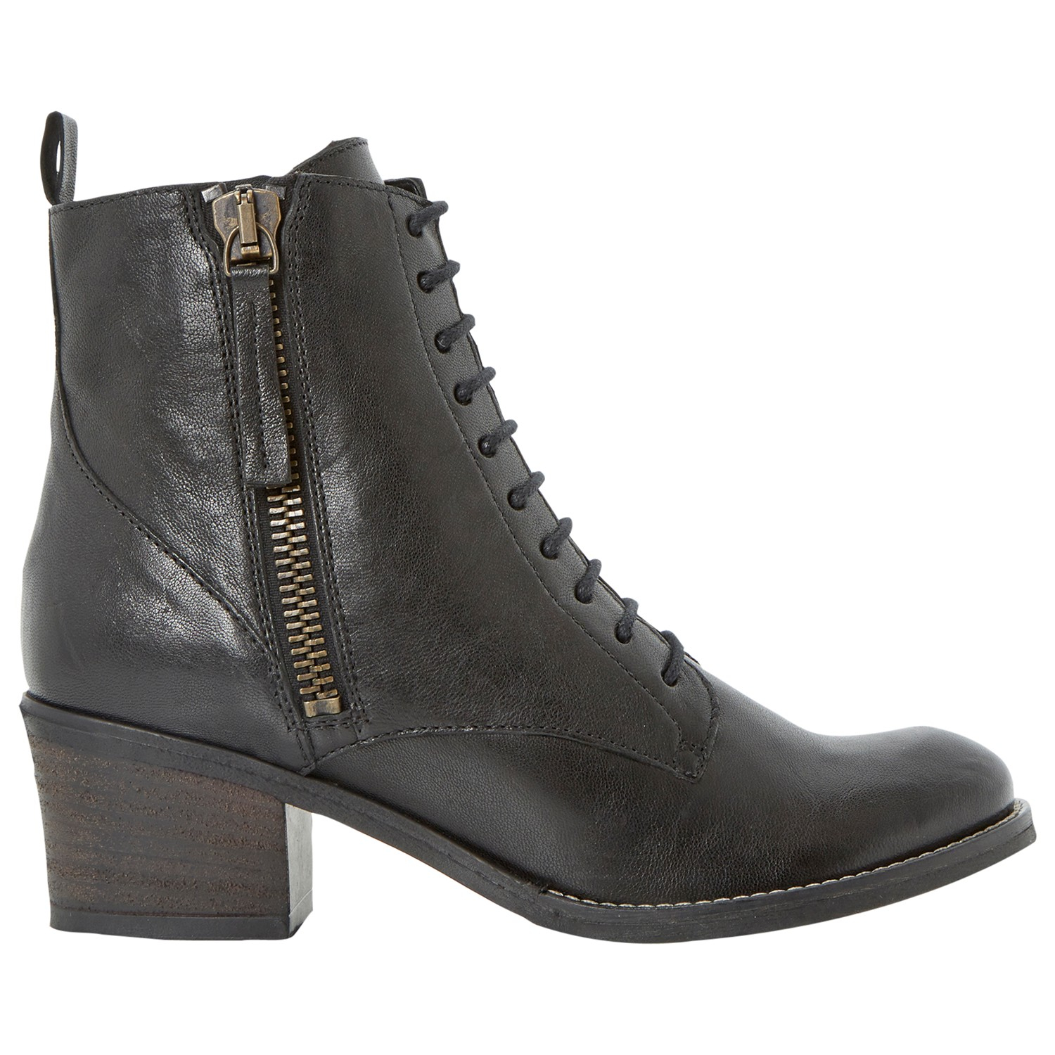 Dune Percey Leather Lace-up Ankle Boots in Black | Lyst