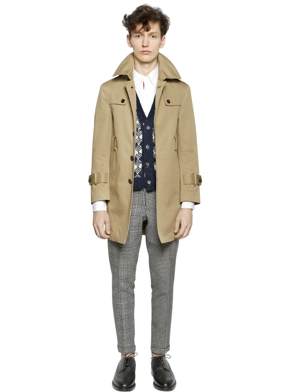 Thom Browne Cotton Mac Trench Coat in Natural for Men - Lyst