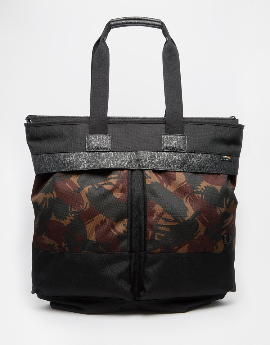 Fred perry Nylon Helmet Tote Bag in Black for Men Lyst