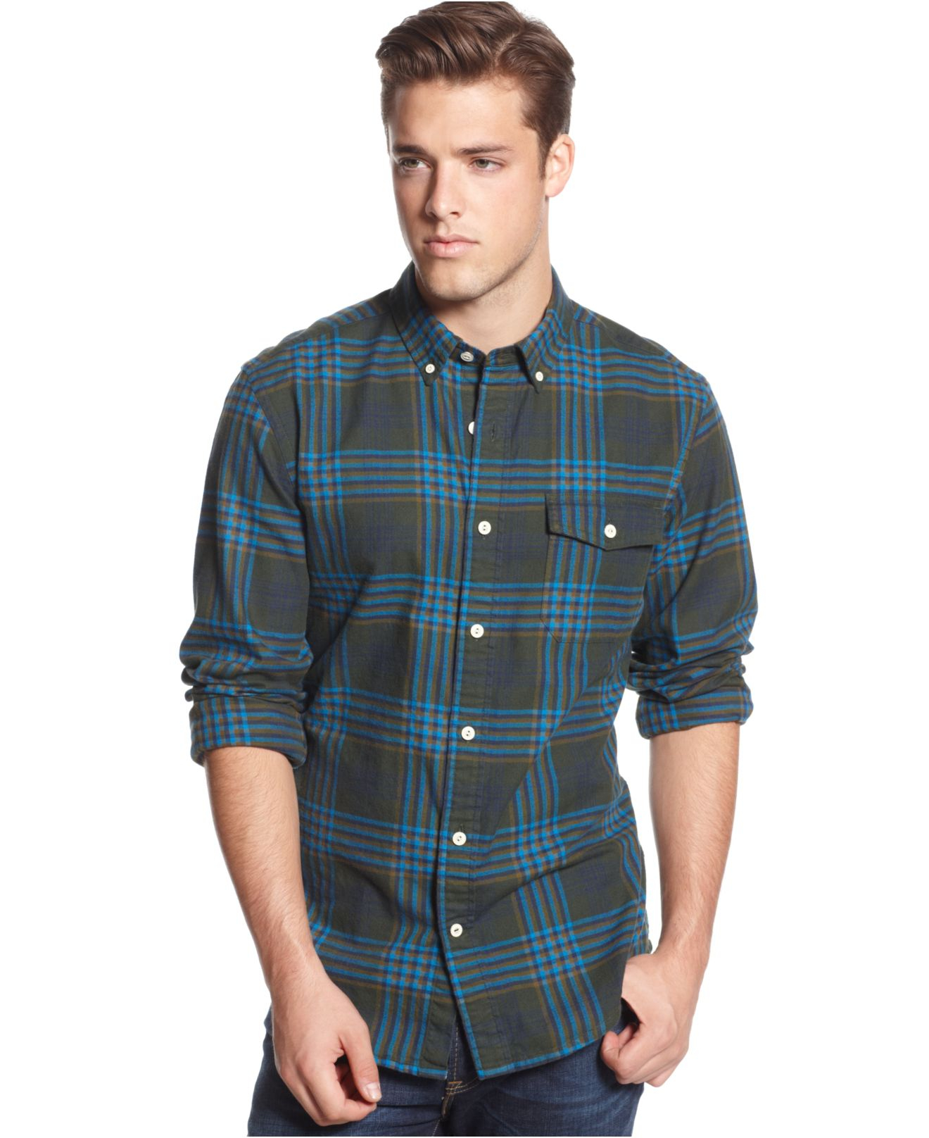 Tommy hilfiger High Arch Plaid Shirt in Blue for Men | Lyst