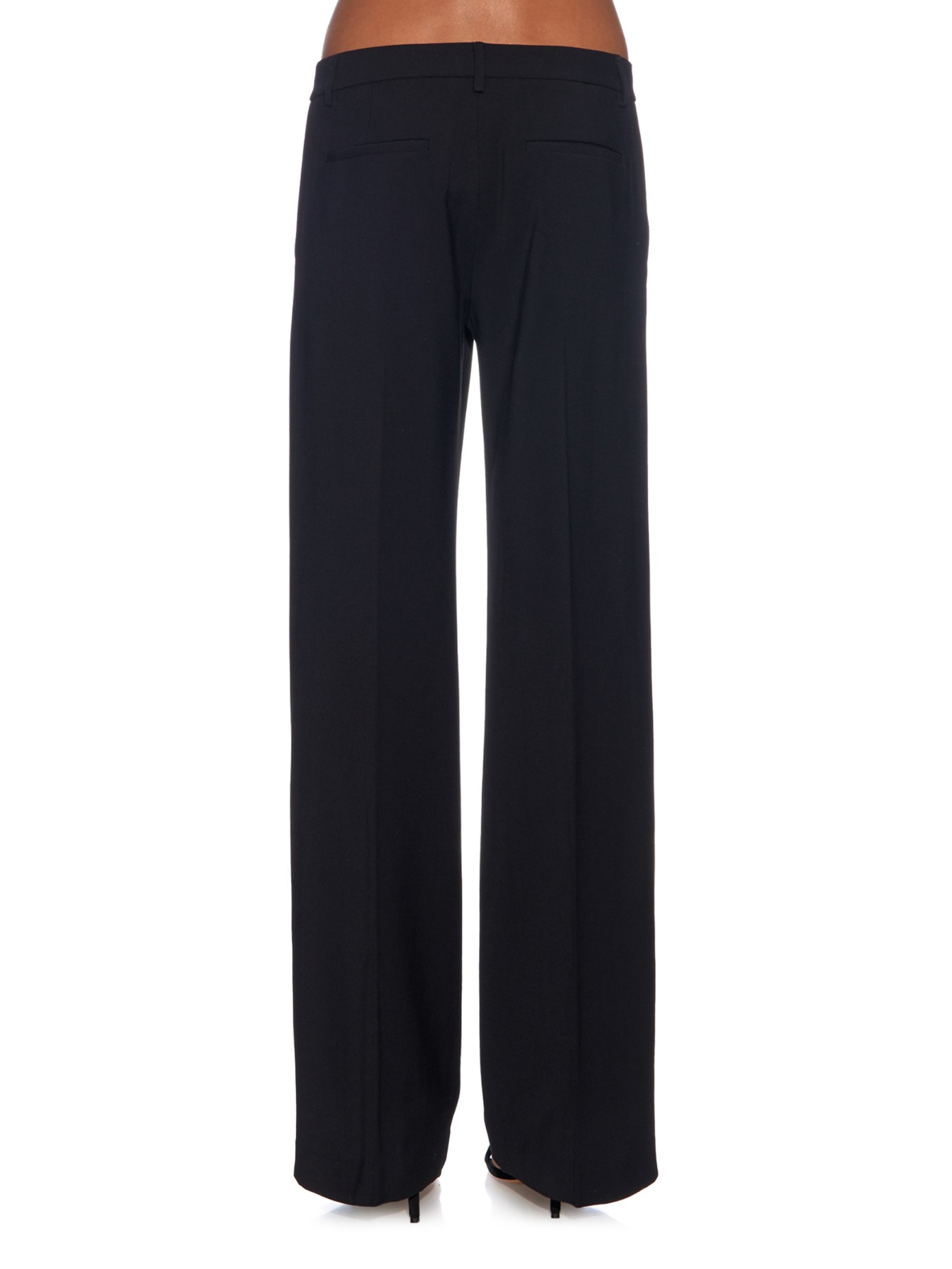 Lyst - Vince Wide-leg Stretch Trousers in Black