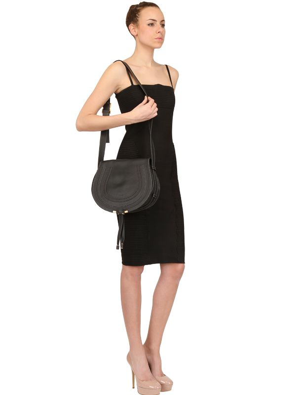 chloe marcie gray - Chlo Medium Marcie Leather Cross Body Bag in Black | Lyst