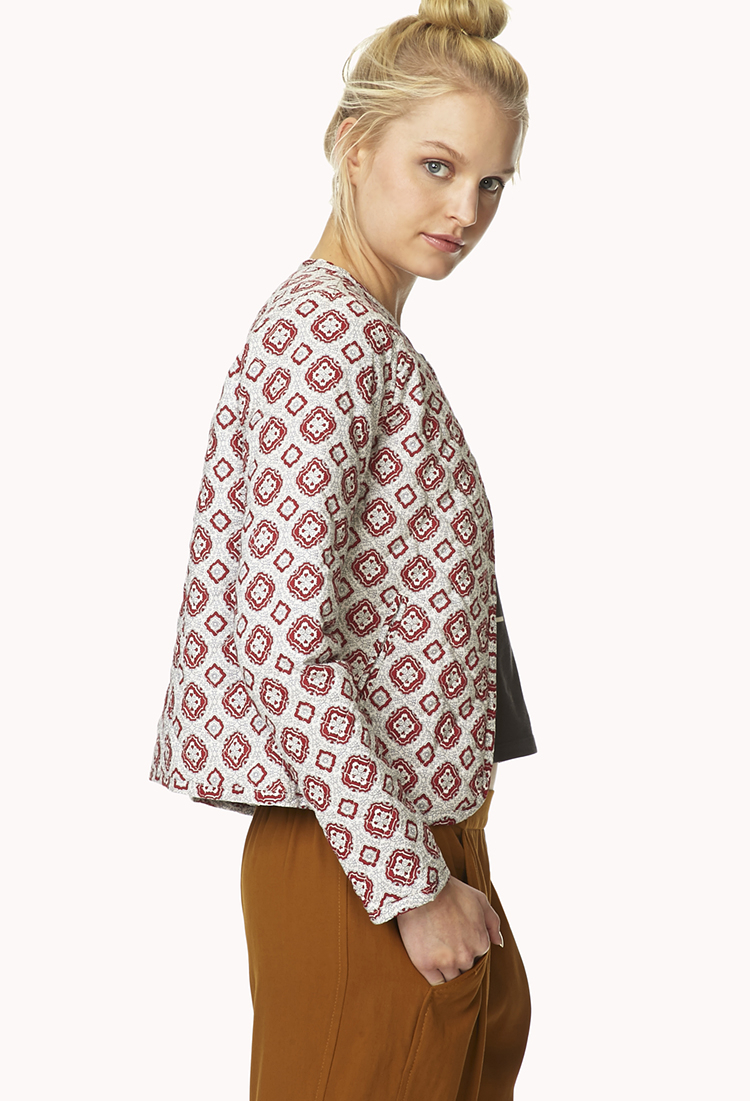 Lyst Forever 21 Eclectic Quilted Jacket in Brown