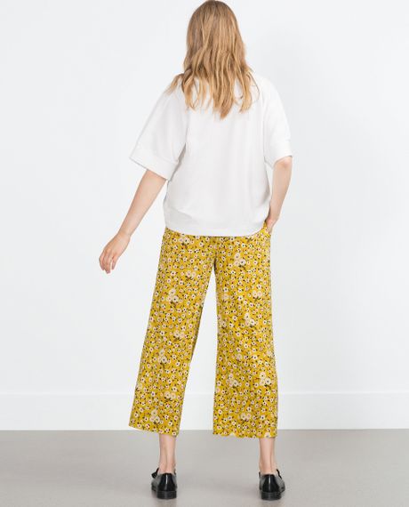 zara mustard trousers