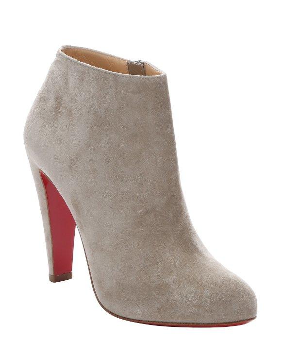 Christian louboutin Light Taupe Suede \u0026#39;bobsleigh\u0026#39; Side-zip Ankle ...