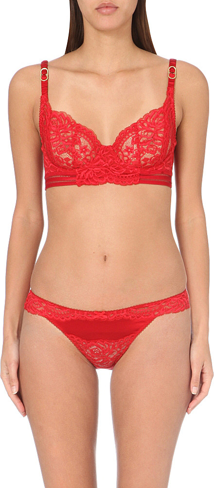 Stella Mccartney Isabel Floating Lace Bra, Womens, Size 34c, Lipstick ... image