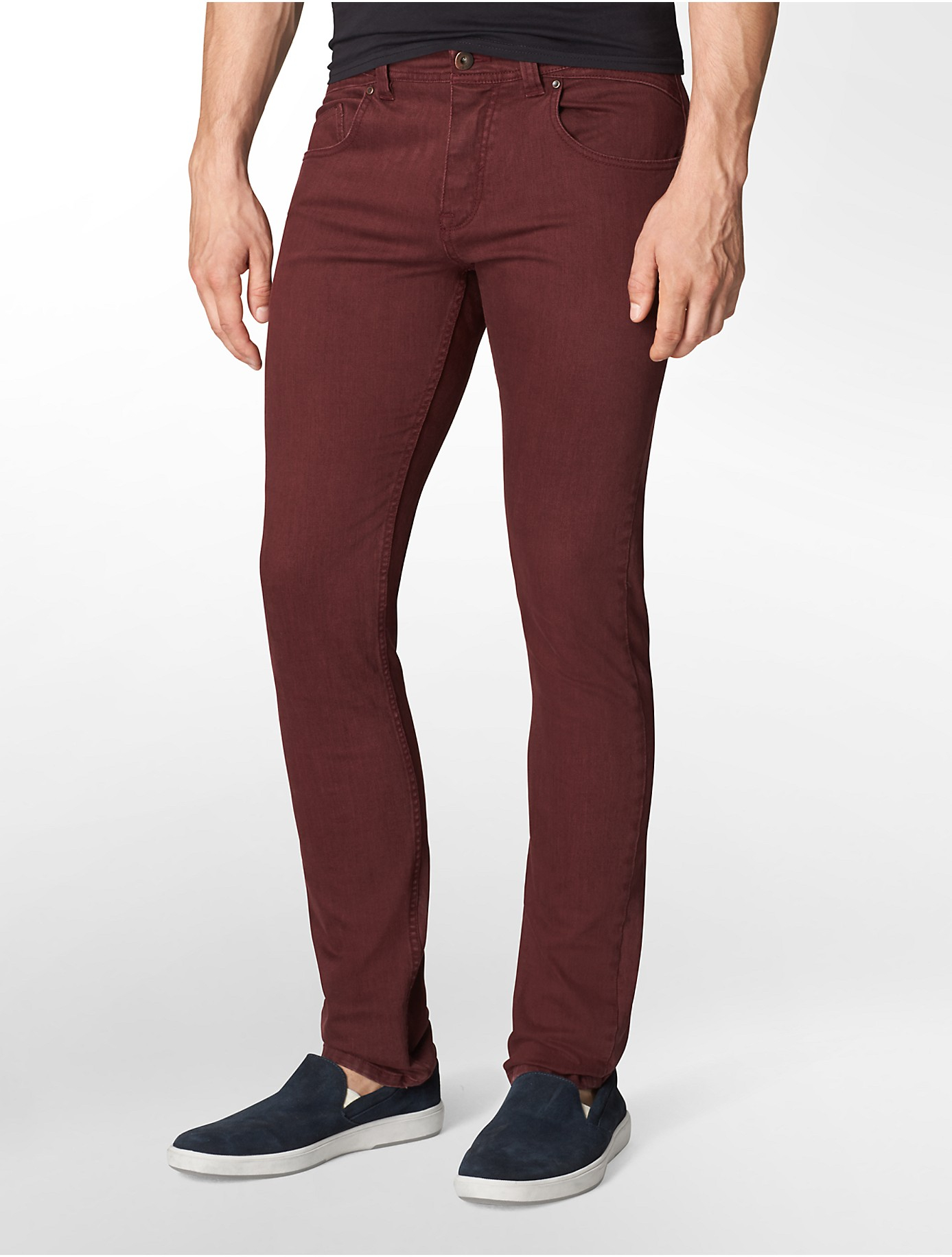 Calvin klein Jeans Slim Leg 5-Pocket Cotton Stretch Twill Pants in ...