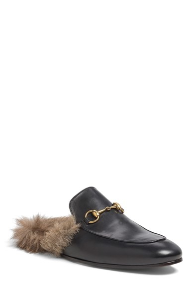 Gucci 'princeton' Fur Lined Loafer in Black for Men | Lyst