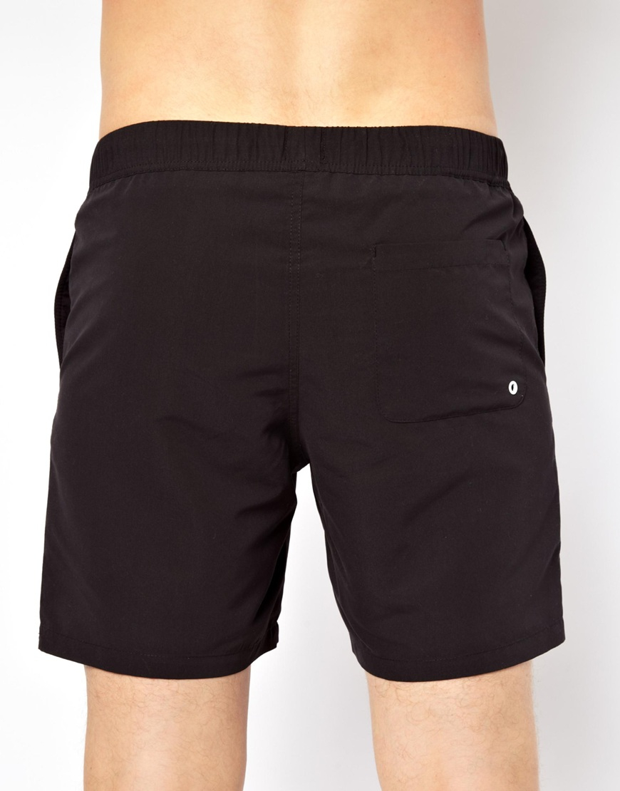 Lyst - Asos Swim Shorts In Mid Length in Black for Men
