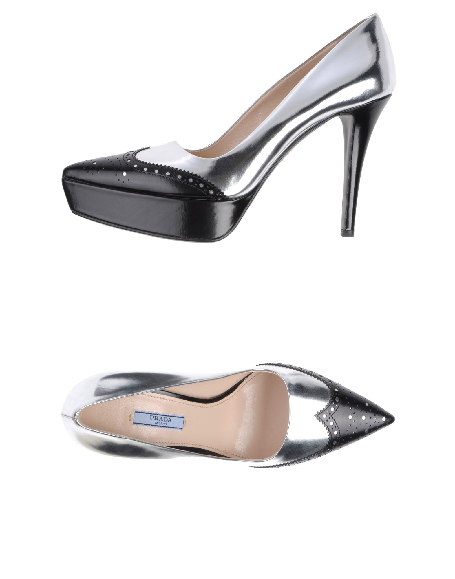 Prada Pump in Silver | Lyst