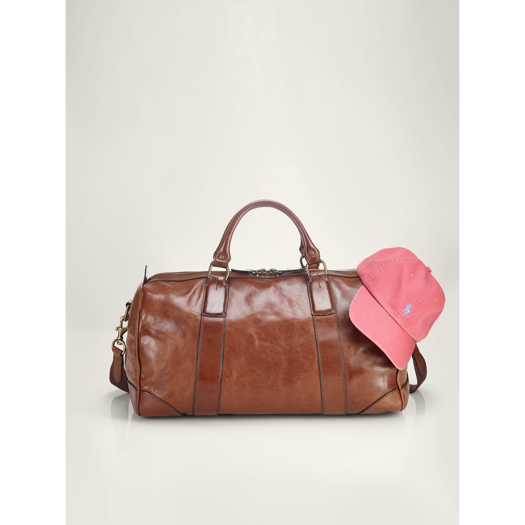 Lyst Polo Ralph Lauren Leather Duffel Bag In Brown For Men Gallery