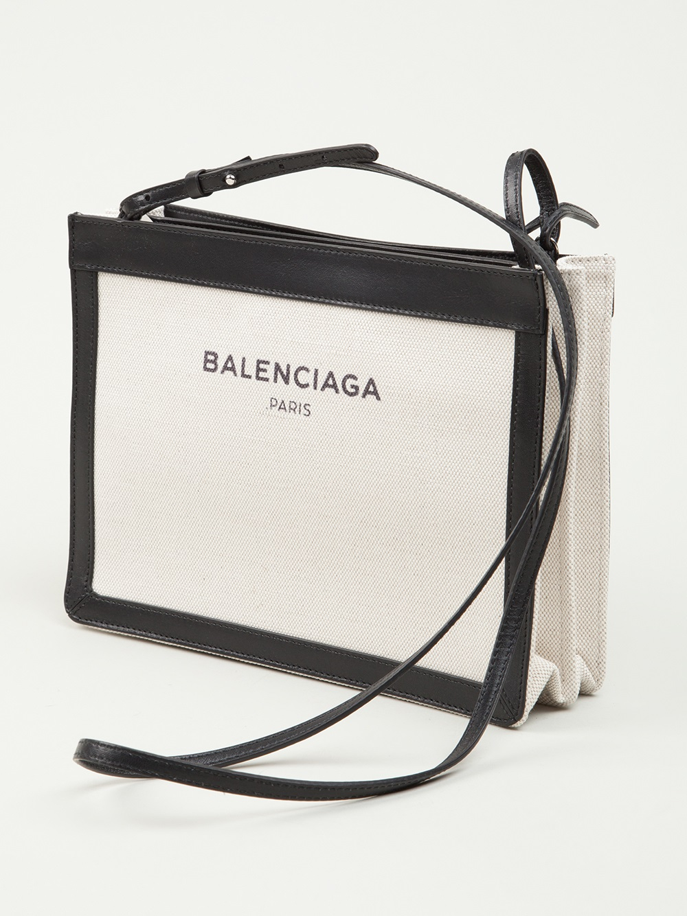 black balenciaga bag with white writing