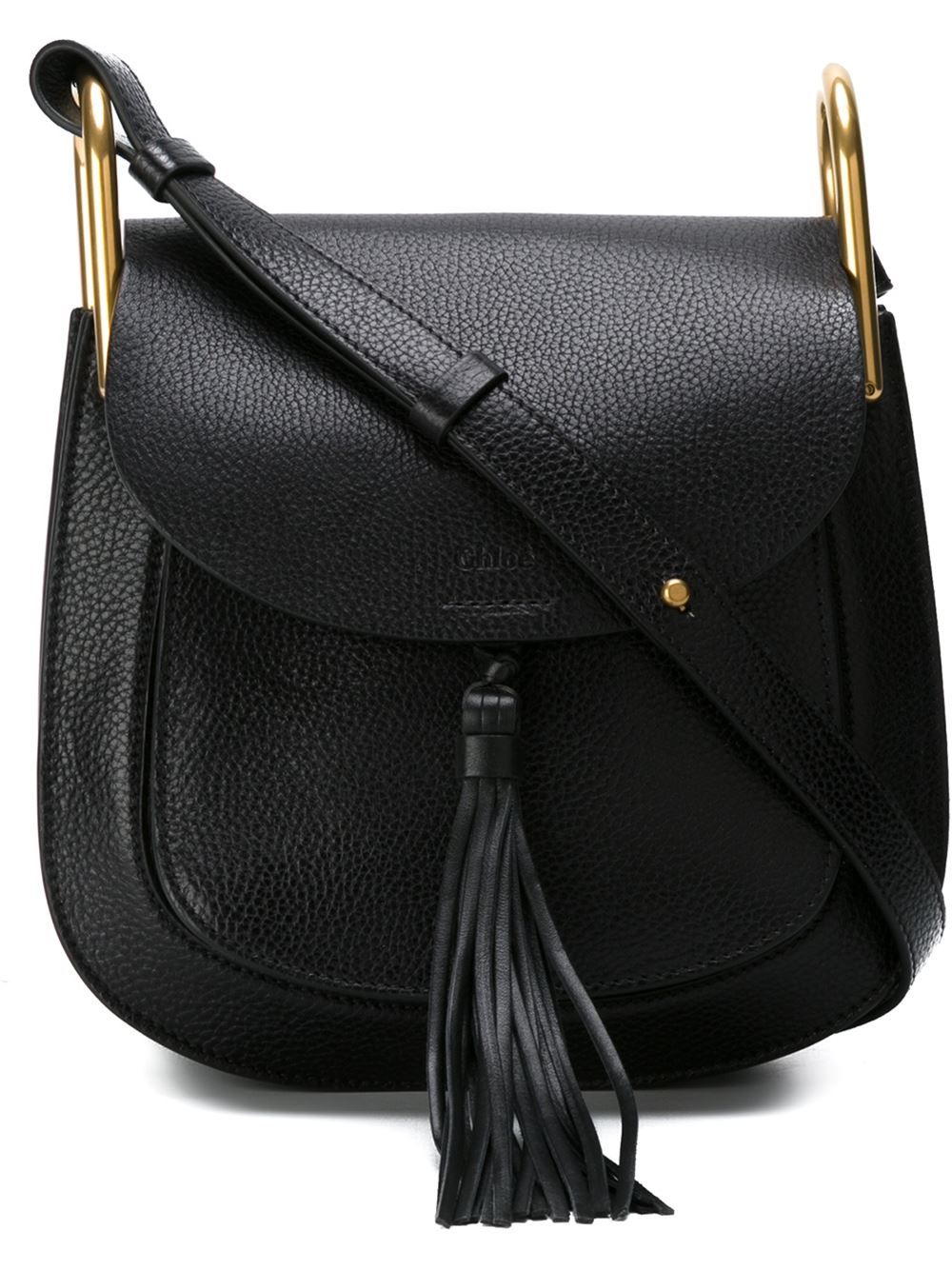 Chlo Hudson Leather Shoulder Bag in Black | Lyst  