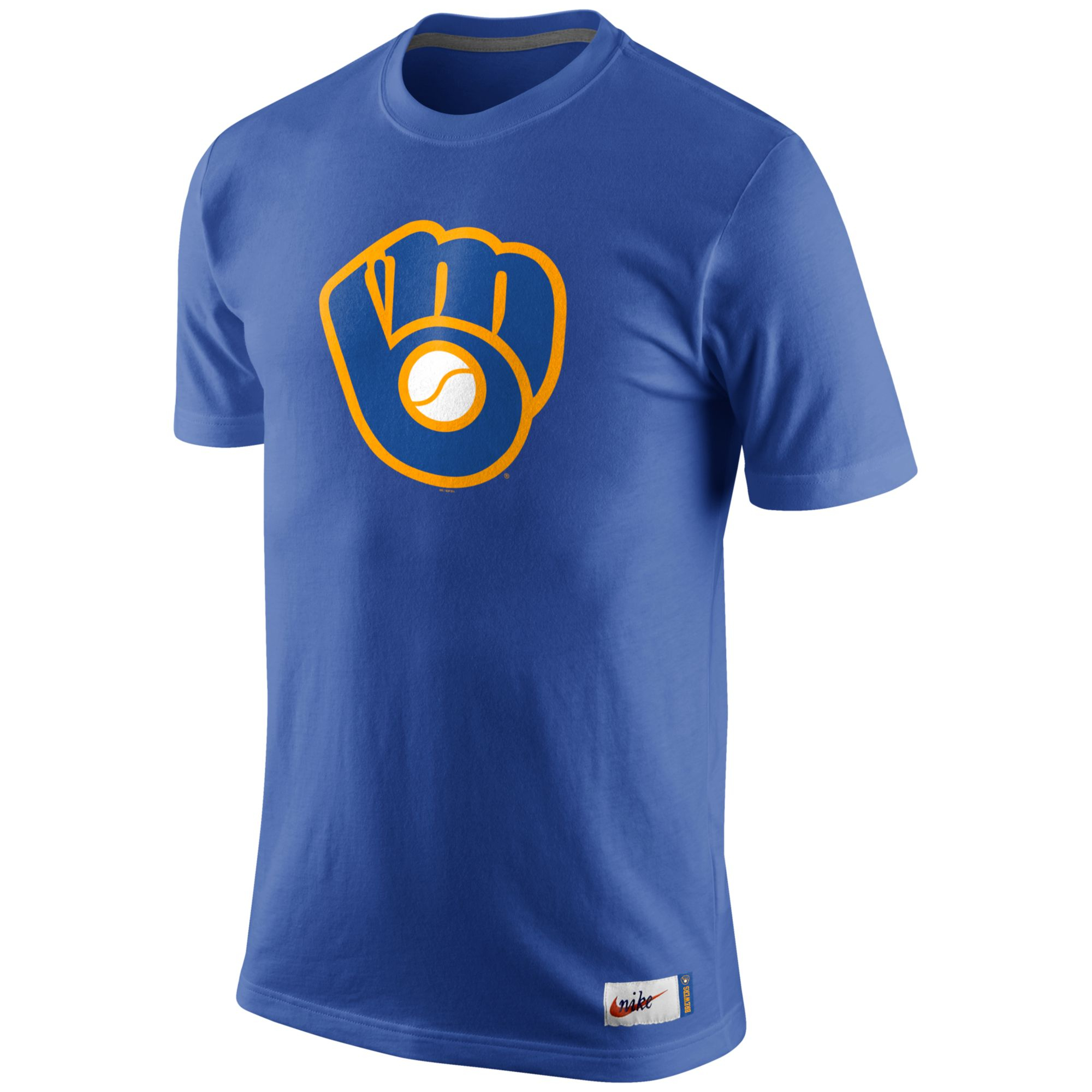 Nike Mens Milwaukee Brewers Washed Dugout Logo Tshirt in Blue for Men ...