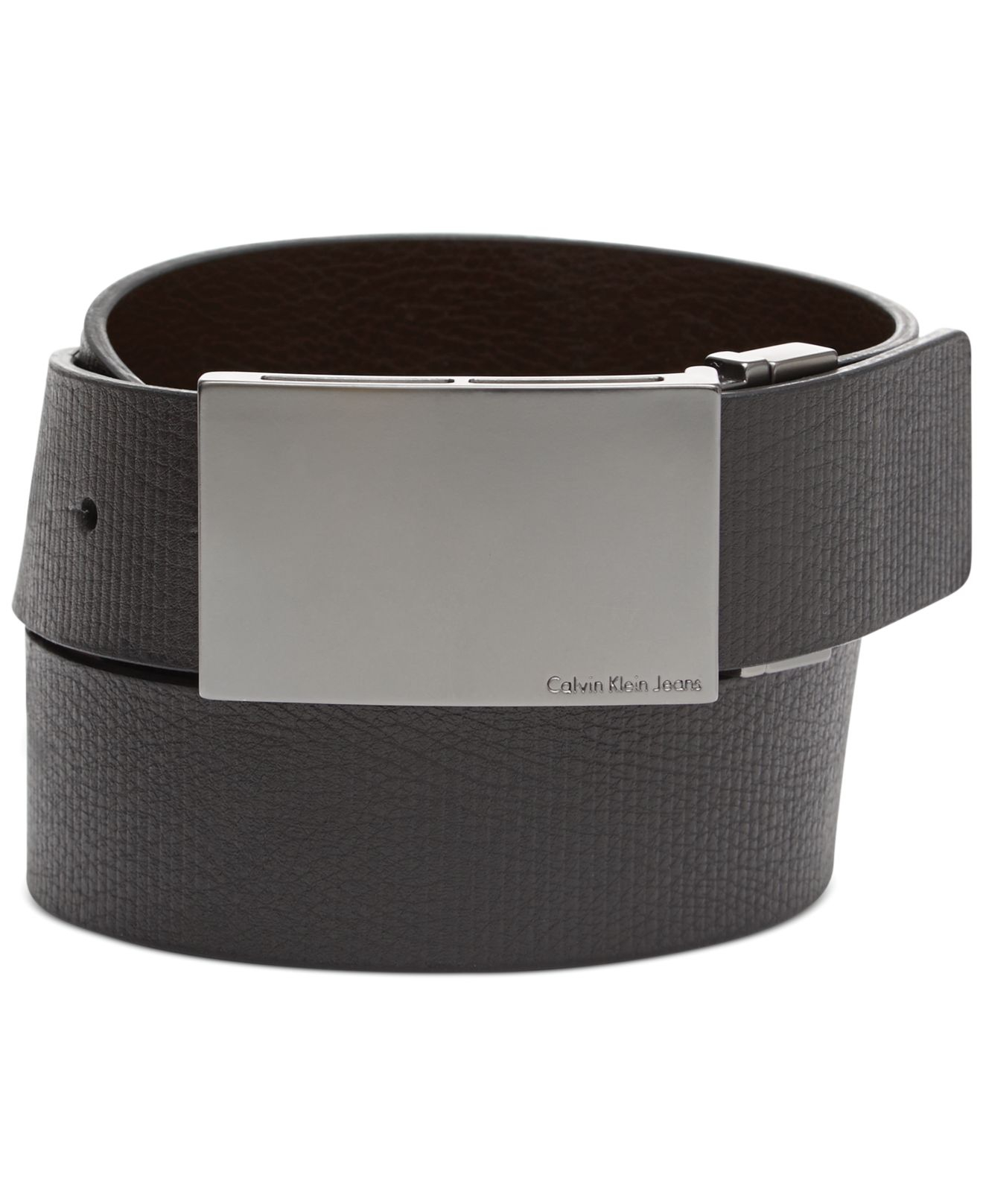 Calvin klein Jeans Reversible Line Embossed Belt in Black for Men