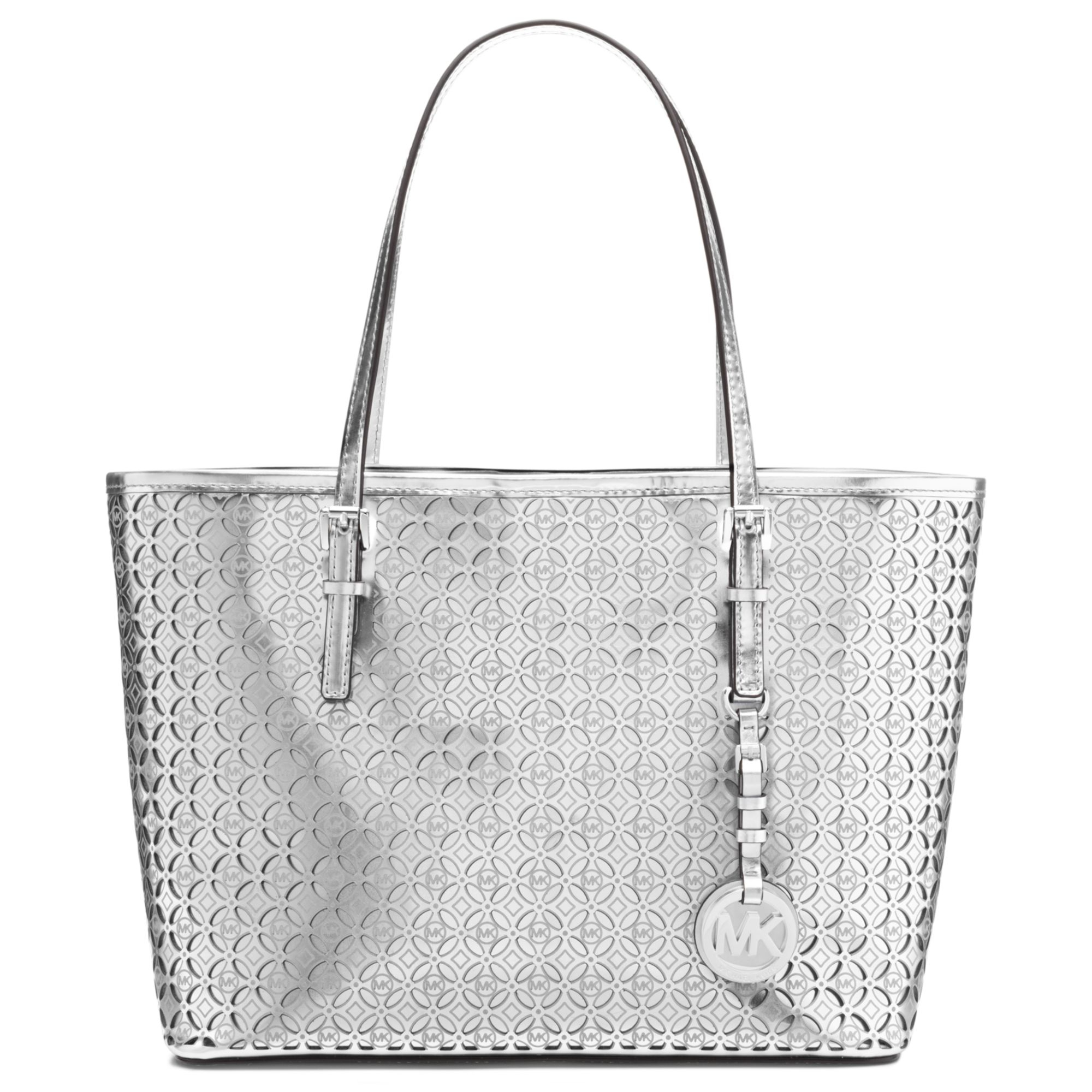 Lyst Michael Kors Mk Flower Perforated Small Travel Tote Gallery