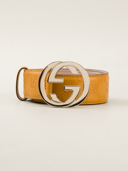 Gucci Logo Belt in Orange for Men (mustard) | Lyst