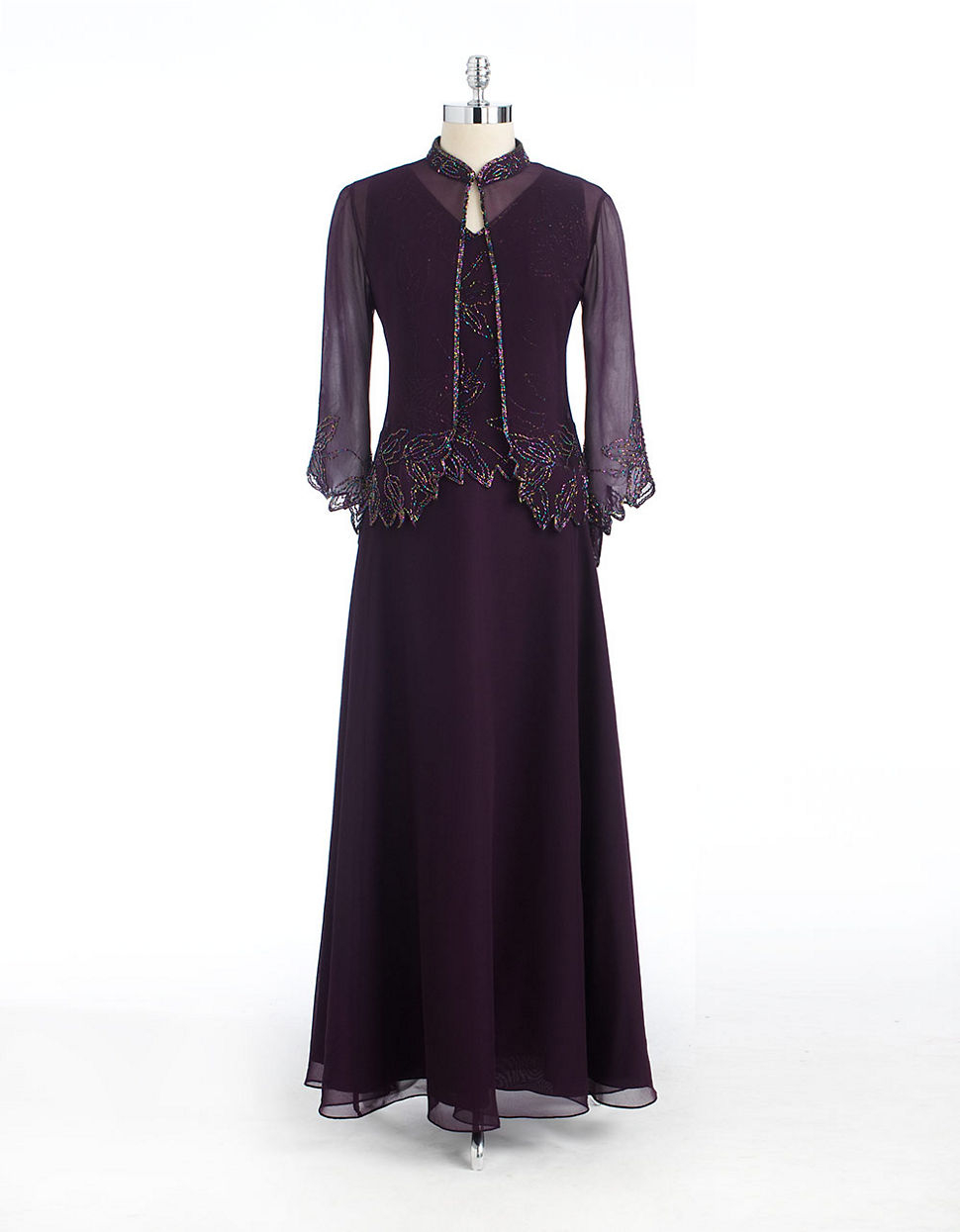 J kara Beaded Jacket Gown in Purple Lyst