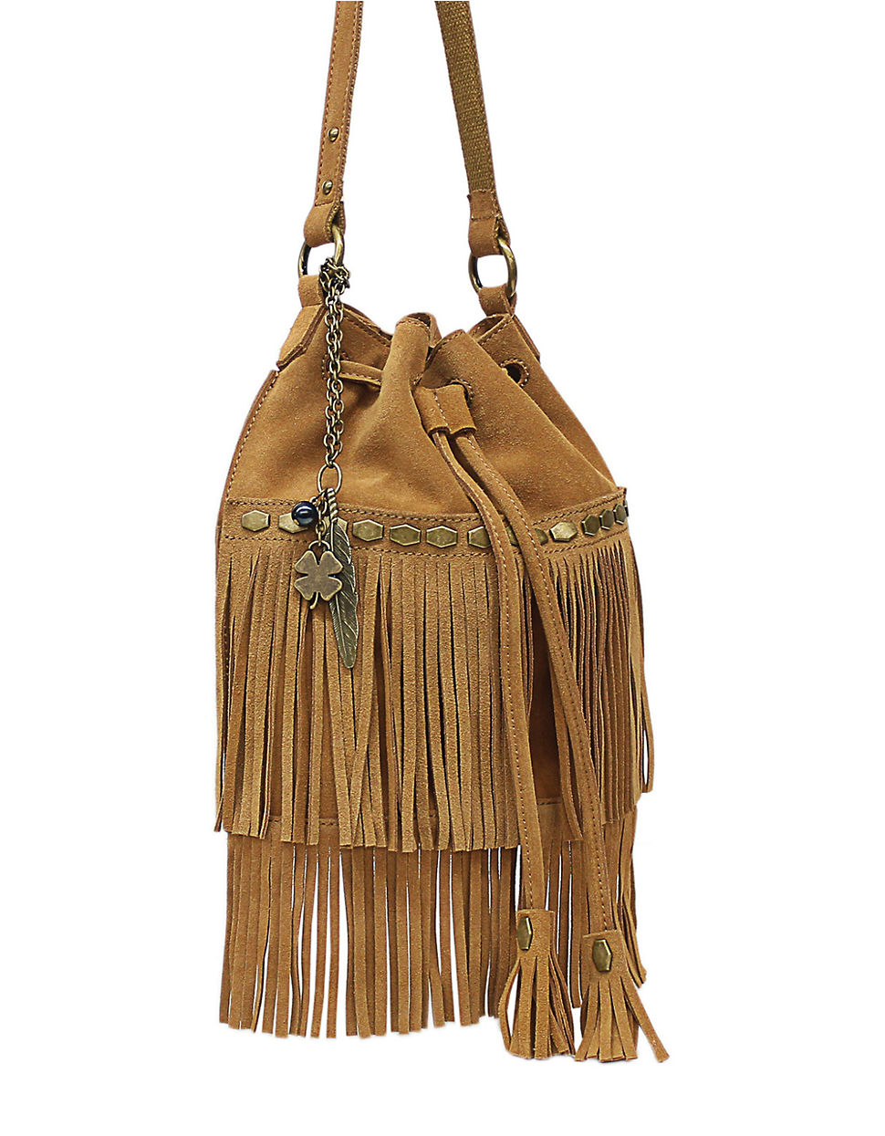 tan suede shoulder bag