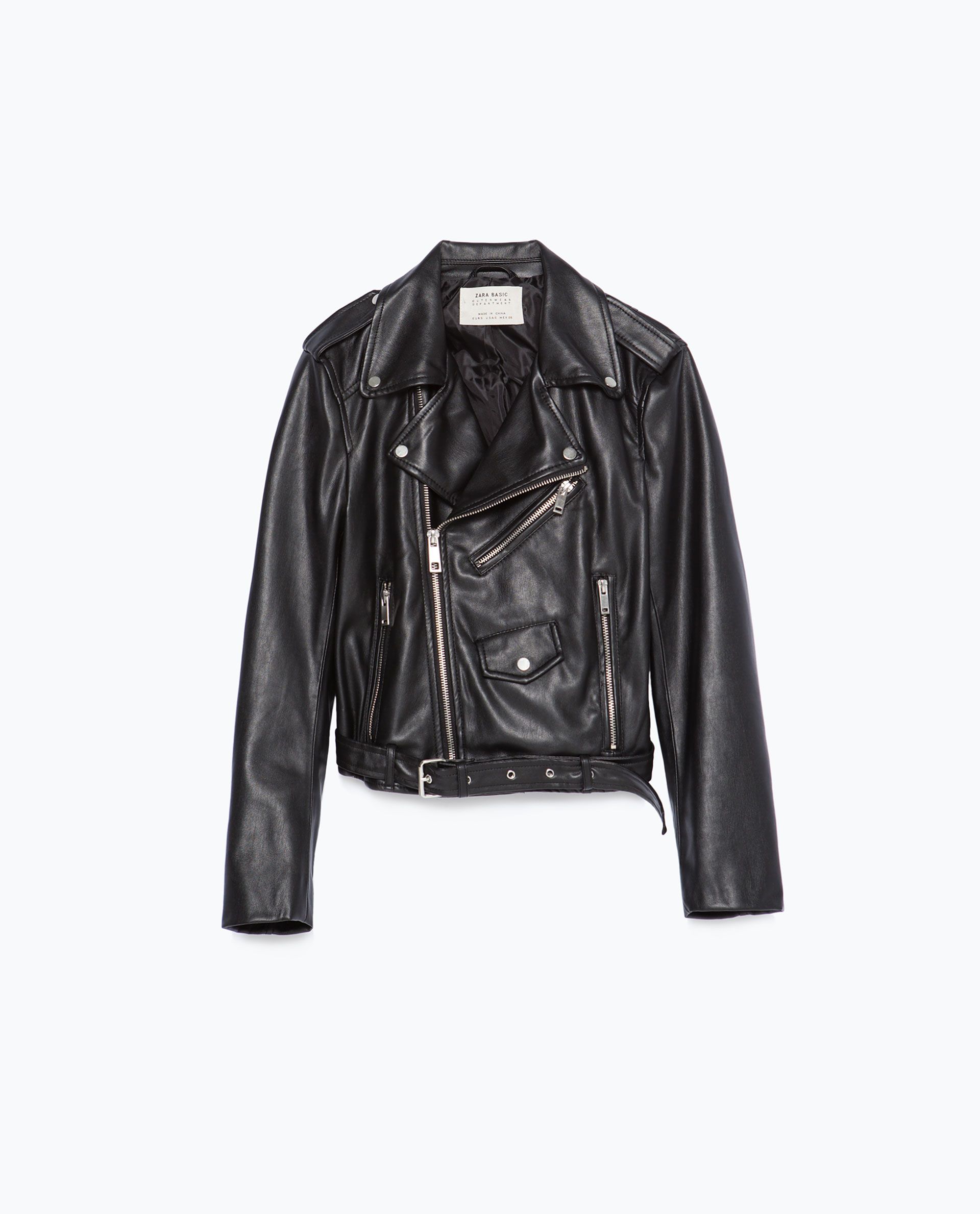 Zara Faux Leather Jacket In Black Lyst Gallery Women S Cropped Leather Jackets