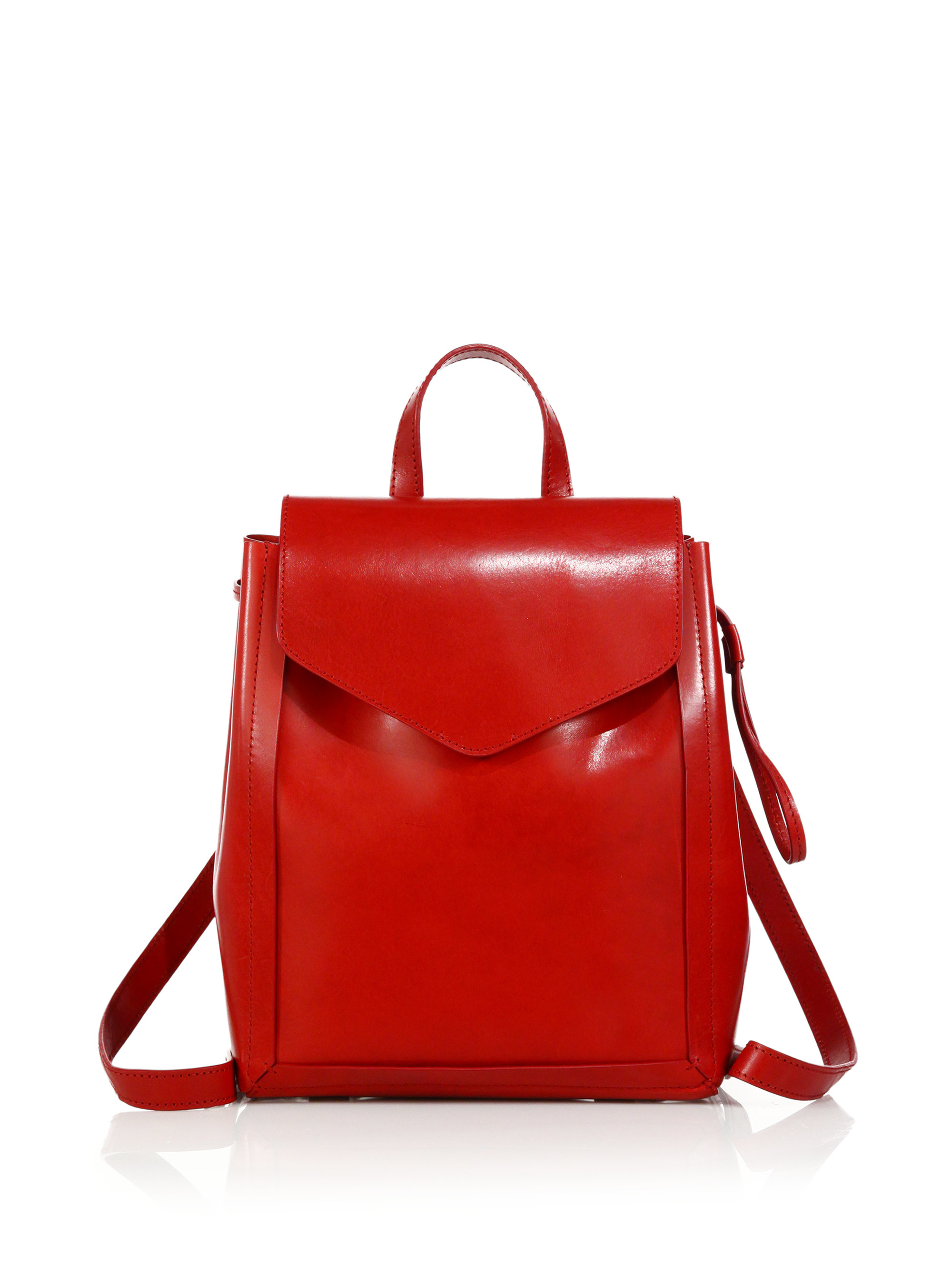 Loeffler Randall Mini Leather Backpack in Red - Lyst