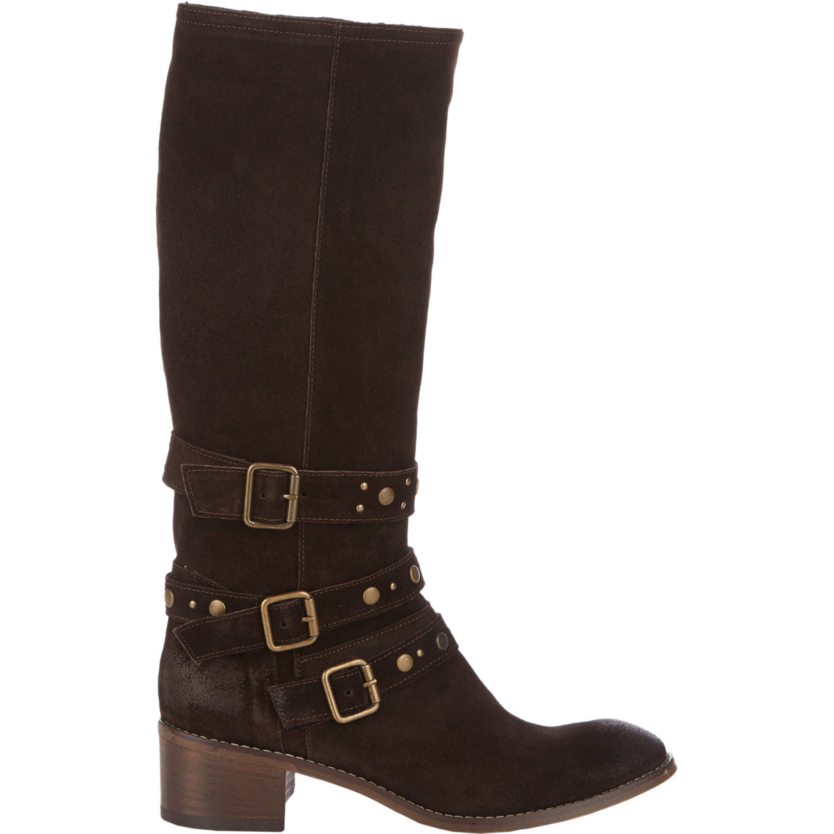 Brown studded boots
