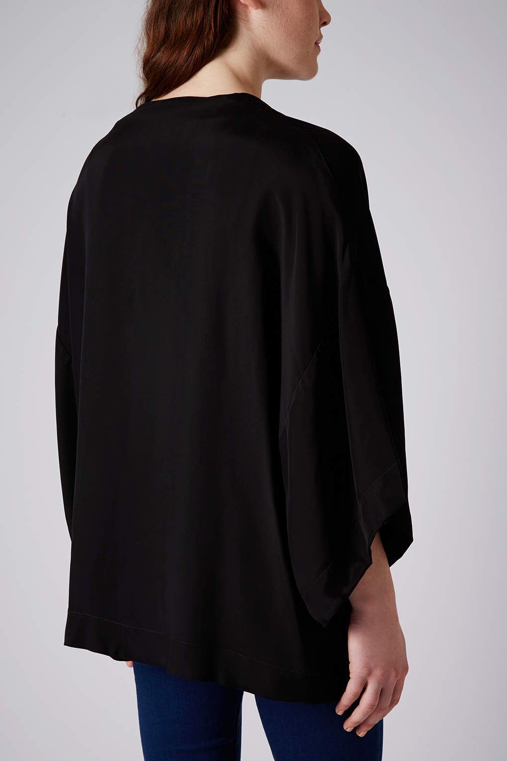 Lyst Plain Jacket Style Kimono in Black