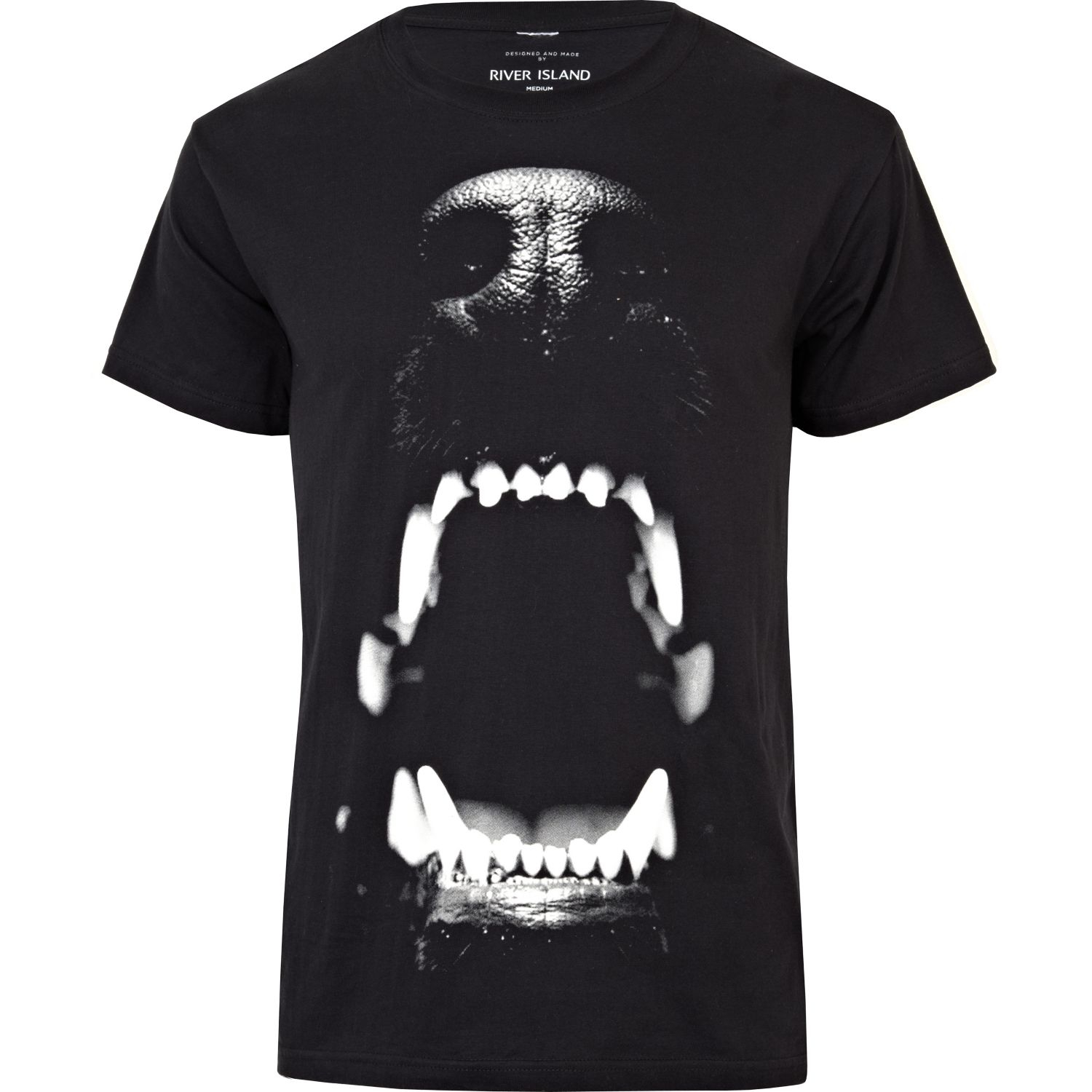 River Island Black Dog Bite Print T-Shirt in Black for Men - Lyst