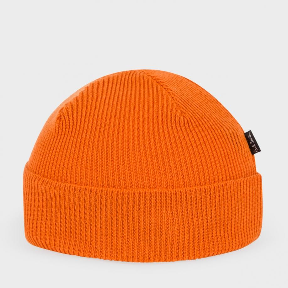 Paul Smith Burnt Orange Wool Beanie Hat In Orange For Men Lyst