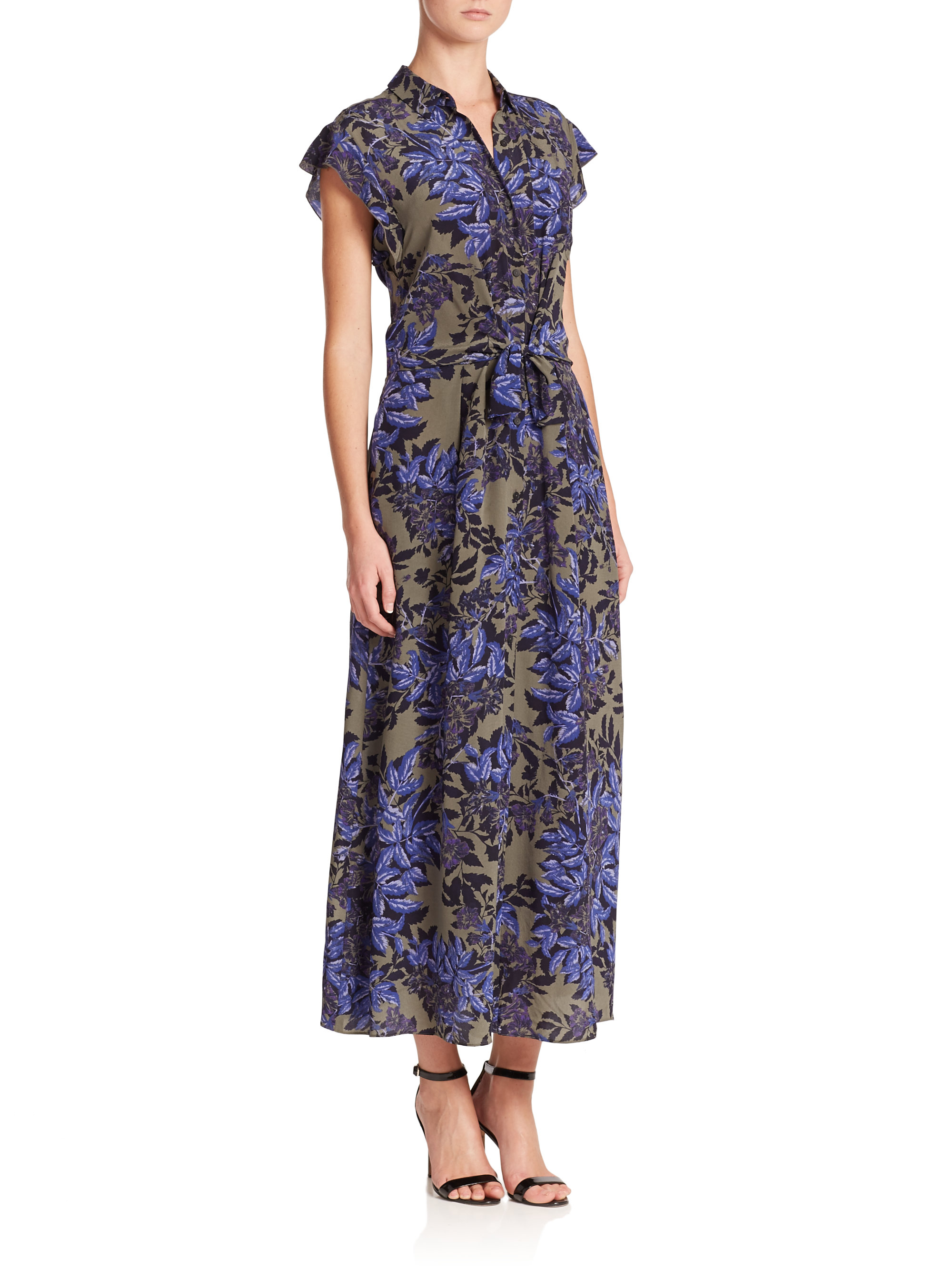 Lyst - Rebecca Taylor Silk Floral-print Maxi Dress